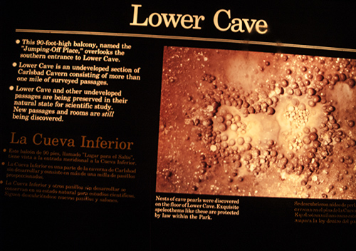 Lower cave plaque